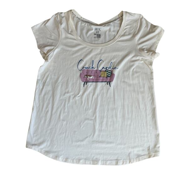 NWOT Hue Pajama Top Couch Cardio Lazy Dog Women's S Small Novelty Print - Picture 2 of 8